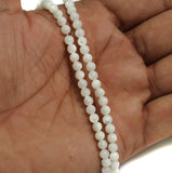 1 String, 6mm Off White Round Mother Off pearl Shell Beads