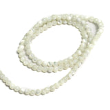 1 String, 7mm Off White Round Mother Of Pearl Shell Beads