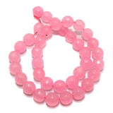 10mm Zed Cut Round Beads Pink