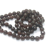 1 String, Zed Cut Round Beads Brown 10 mm