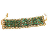 Trendy Double Side Kundan Bracelet Green