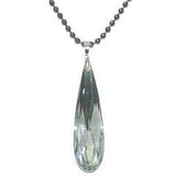 Black Beads White Crystal Stone Necklace