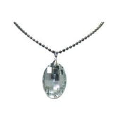 Black Beads White Crystal Stone Necklace