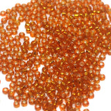 Nippon Seed Beads Orange Silver Line, Size 11/0