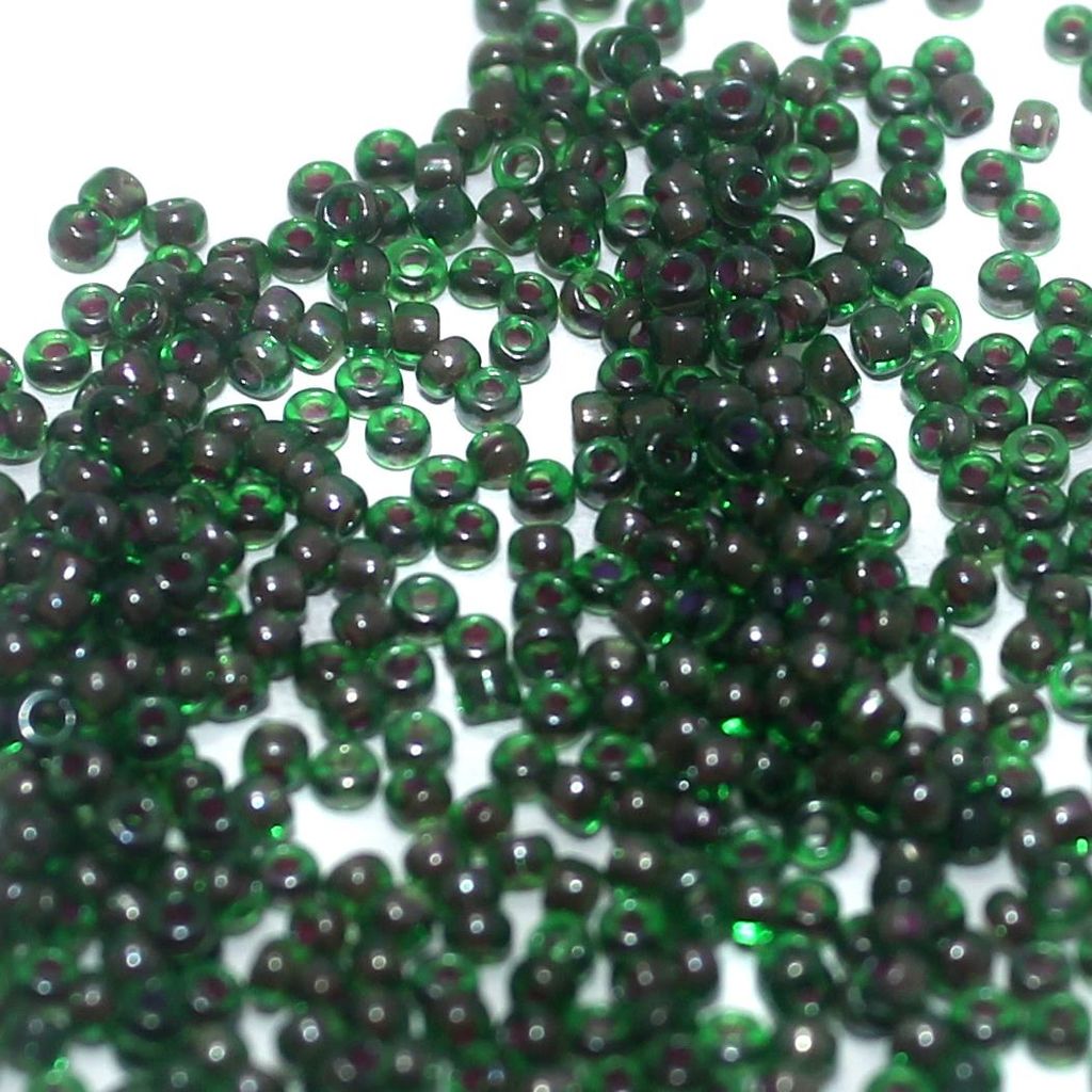Nippon Seed Beads Green Two Tone Trans, Size 11/0