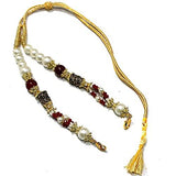 Designer German Silver Beaded Necklace Dori Red, Pack Of 1 Pc