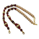 Designer Crystal Faceted Beaded Necklace Dori Red, Pack Of 1 Pc