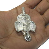 Silver Metal God Ganesha Pendant 65x35mm