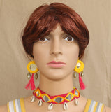 Multicolor Choker and Earrings Set