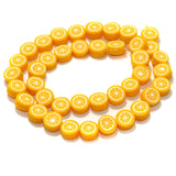 Orange Polymer Clay Fimo Beads 1 String, 10x4mm