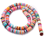 Multicolored Polymer Clay Fimo Ring Beads 1 String, 6mm