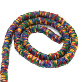 Multicolored Polymer Clay Fimo Ring Beads 1 String, 6mm