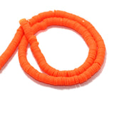 Orange Polymer Clay Fimo Ring Beads 1 String, 6mm
