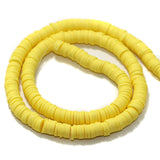 Yellow Polymer Clay Fimo Ring Beads 1 String, 6mm