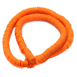 Light Orange Polymer Clay Fimo Ring Beads 1 String, 6mm