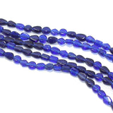 5 Strings Fire Polish Plain Glass Beads Blue