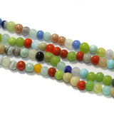 1 String Fire Polish Round Glass Beads Multicolor 6mm