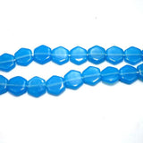 5 Strings Fire Polish Hexa Beads Sky Blue 15mm