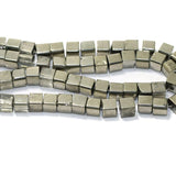 1 String Fire Polish Metallic  Glass Beads Black 8mm