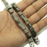 1 String Fire Polish Metallic  Glass Beads Black 8mm