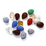 100 Pcs Glass Faceted Drop Beads Multicolor 9x6mm