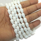 5 Strings, 12x8mm Plain Drop Glass Beads