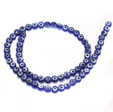 1 String, 6.5X3mm Glass Evil Eye Beads Blue