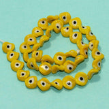 40+Pcs, 10mm Yellow Twisty Glass Evil Eye Beads