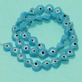 40+Pcs, 10mm Sky BlueTwisty Glass Evil Eye Beads