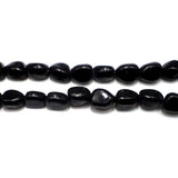 3 Strings Fire Polish Tumble Beads Black 14x10mm