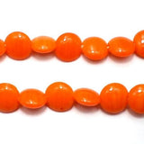 4 Strings Fire Polish Disc Beads Orange 12mm