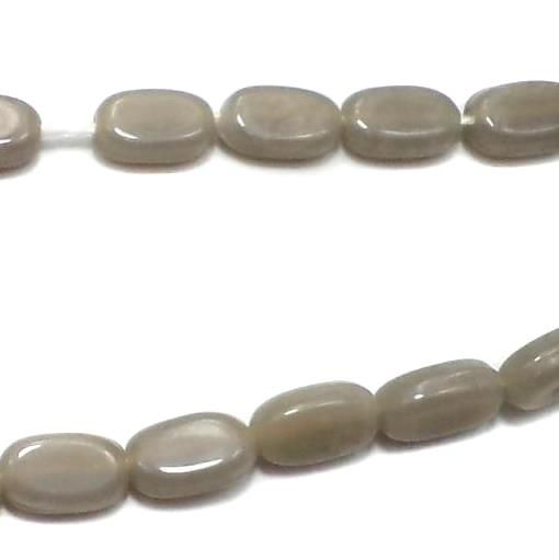 1 String 12x7mm Fire Polish Oval Beads Gray