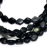 5 Strings Fire Polish Diamond Beads Black 16x6mm