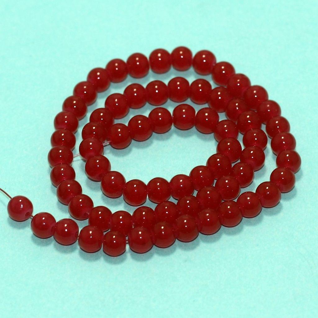 1 String, 6mm Plain Glass Beads