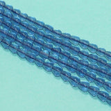 5 Strings 7x6mm Plain Drop Glass Beads Sky Blue
