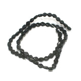 5 Strings Fire Polish Diamond Beads Black 5x6mm