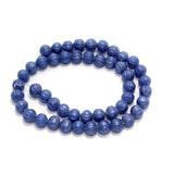 1 String 10mm Kharbooja Glass Beads Blue