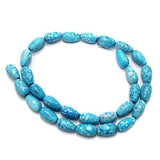 5 Strings Marble Drop Beads Turquoise 13x8mm