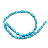 5 Strings Marble Oval Turquoise Beads 8x6mm