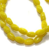 5 Strings Fire Polish Twisty Oval Beads Yellow 6x4 mm