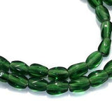 5 Strings Fire Polish Twisty Oval Beads Green 6x4 mm