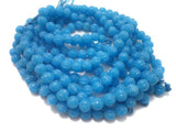 1 String 10mm Glass Kharbooja Beads Sky Blue