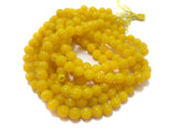 1 String 10mm Glass Kharbooja Beads Yellow