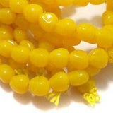 1 String 10mm Glass Tumble Beads Yellow