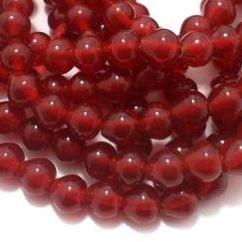 10mm Glass Drop Beads Red