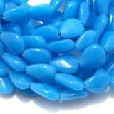 1 String 13X11mm Glass Drop Beads Sky Blue