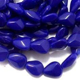 1 String 13X11mm Glass Drop Beads Blue