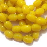 1 String 16X12mm Glass Oval Beads Yellow