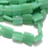 1 String 15mm Glass Square Beads Sea Green