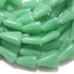 1 String 15X11mm Glass Tikona Beads Sea Green